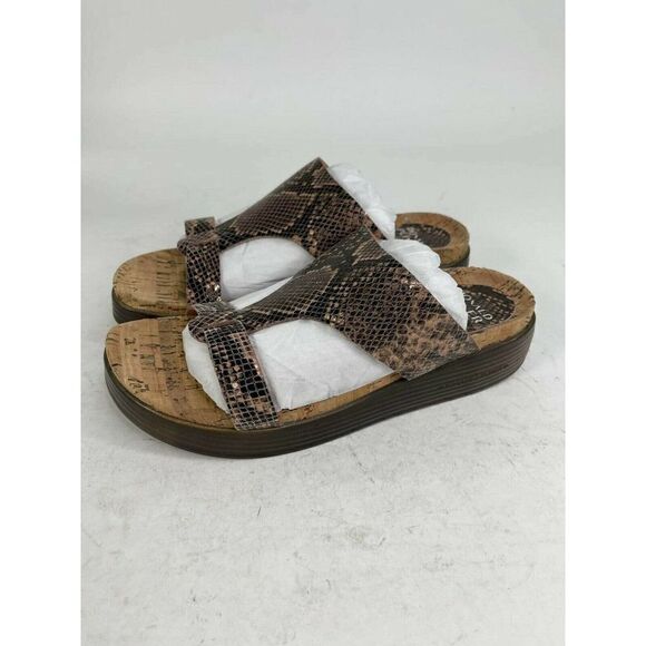 Donald J Pliner Faina Women's light Bronze Metallic Python sandals US 9.5 Slide - Picture 2 of 9